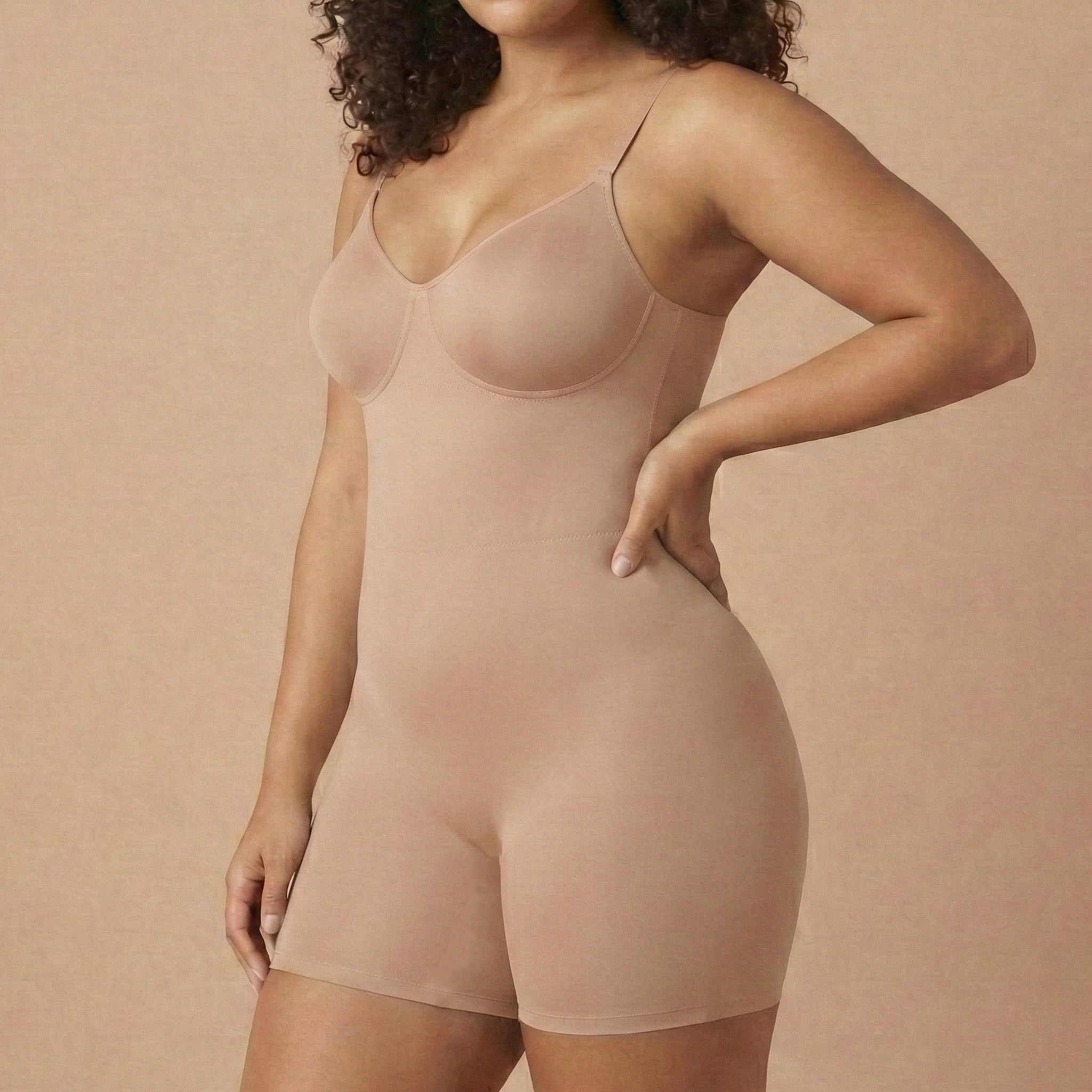 Blush Mid-Thigh Bodysuit